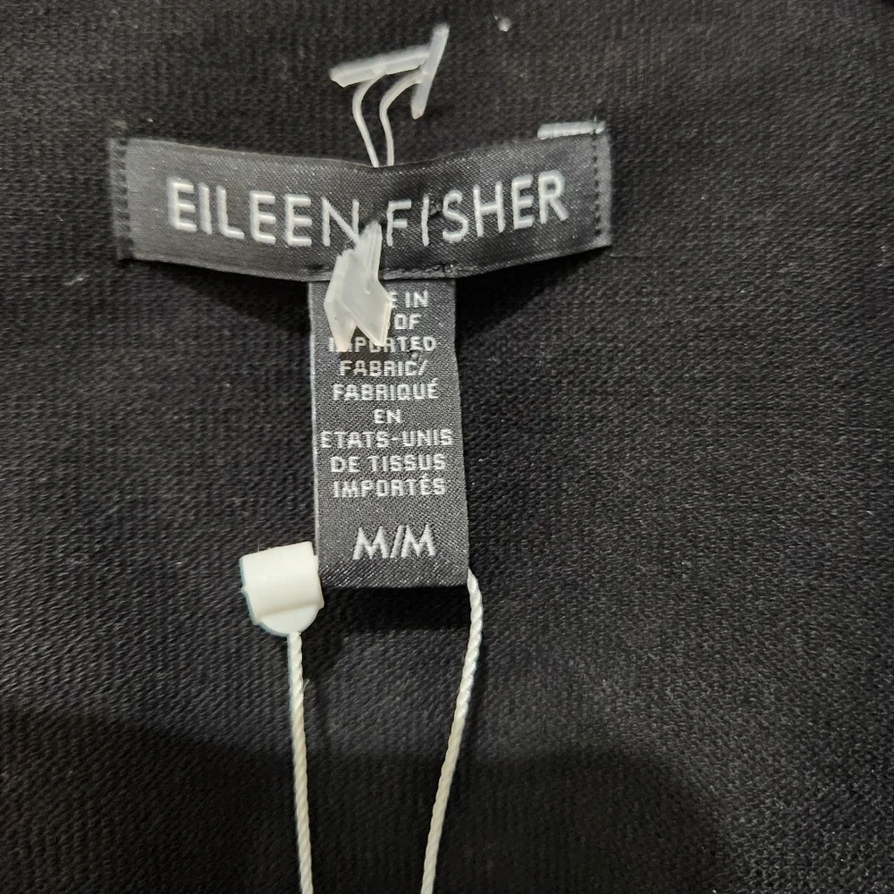 Eileen Fisher Black Stand Collar One Button Blazer Size M New With Tag - Picture 5 of 7